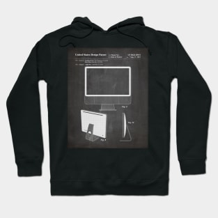 Imac Computer Patent - Apple Fan Tech Home Office Art - Black Chalkboard Hoodie